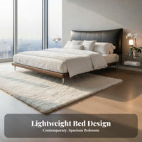 Floating Bed Frame Italian Design Bedroom Furniture Headboard for Homeowners, partners, Apartment, Guest Room, studio apartment