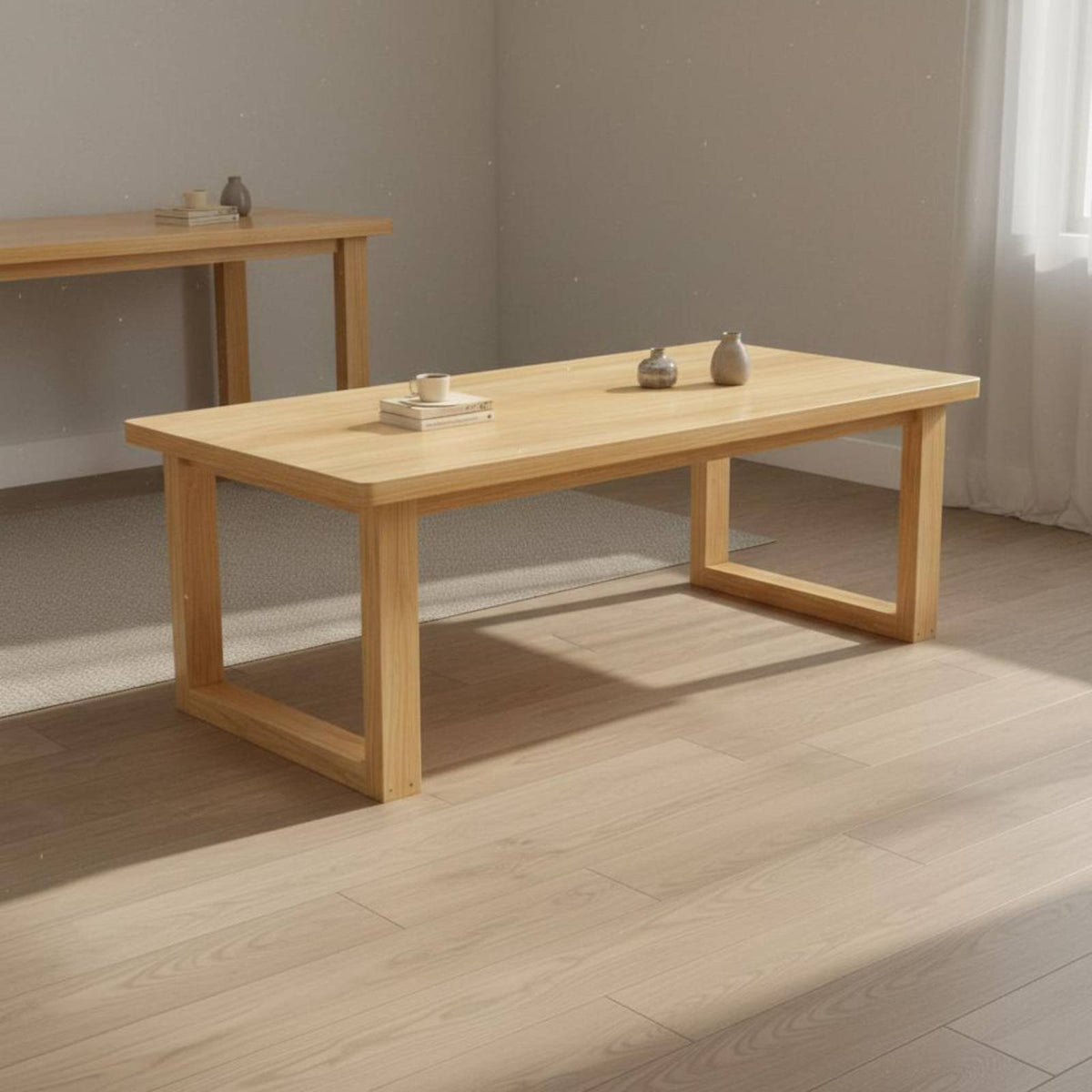 Solid Wood Dining Table Rectangle Kitchen Table Rustic Farmhouse Table Large Study Table Suitable for Family Meals Home Workspace Living Room