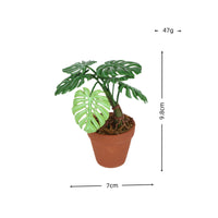 娃娃屋配件1:12迷你仿真花龟背竹盆绿植盆栽摆设微缩食玩模型摆件