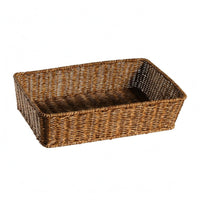 Rectangular Woven Basket Wicker-Style Shallow Basket Rustic Design for Kitchen