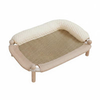 Bolstered Cat Bed Cushioned Bolsters Woven Cat Bed Breathable Pet Resting Furniture