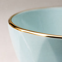 Minimalist Ceramic Dinnerware Set, Gold Trimmed