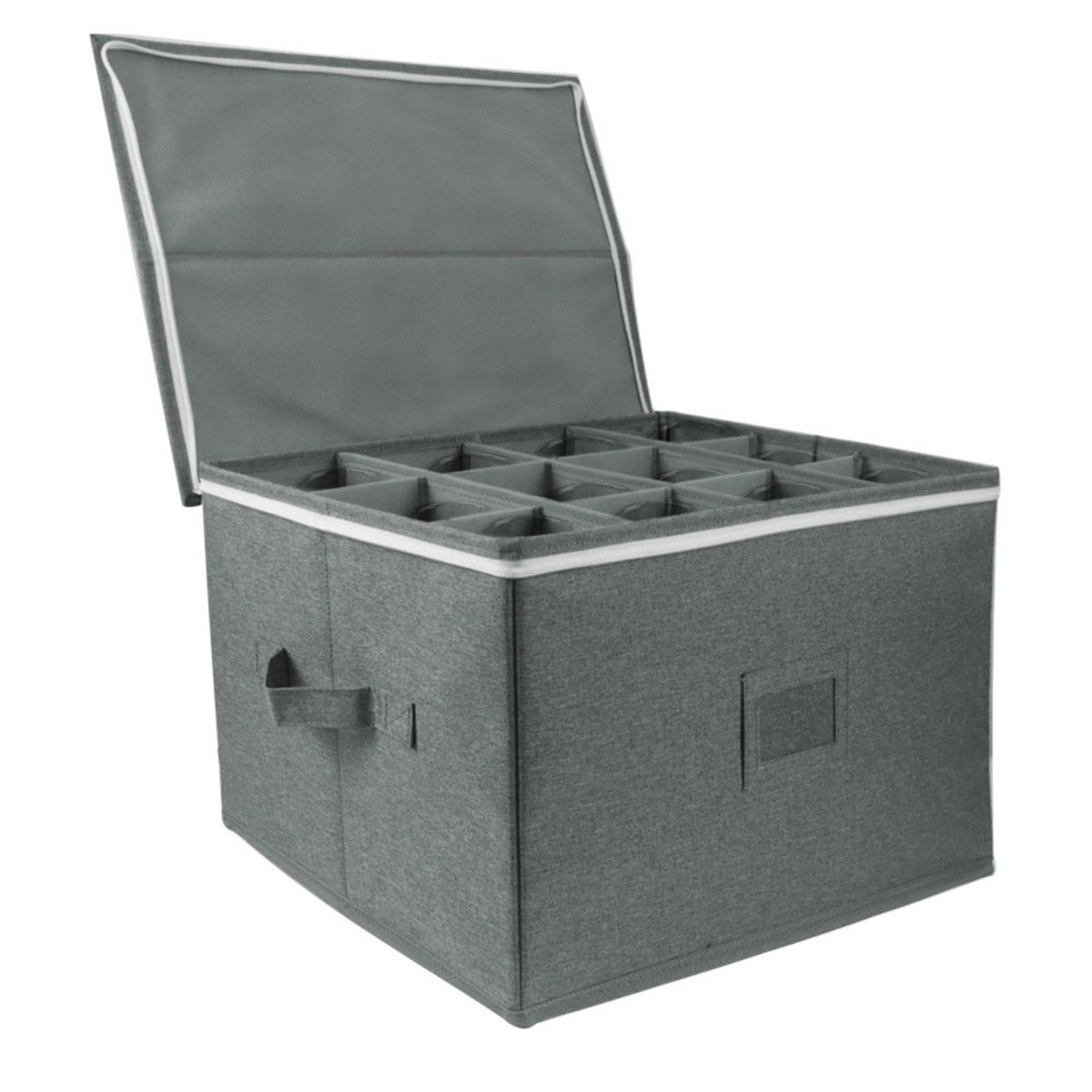 Wine Glass Storage Box with Dividers Dustproof Wine Glass Storage Box Foldable