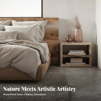 Single-Door Bedside Cabinet Minimalist Design Nightstand Natural Wood Look