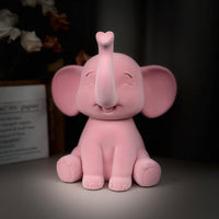 Flocked Resin Elephant Figurine with Heart