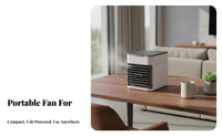 500ml Large Capacity Water Reservoir USB Powered Mini Air Cooler Quiet Operation Desktop Air Cooler Fan Adjustable Vents for Bedroom