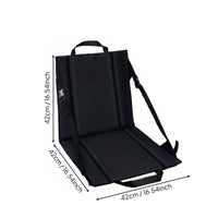 Portable Seat Cushion with Back Support Storage Pocket Folding  Adjustable Straps Padded Floor Chair for Picnic, Fishing