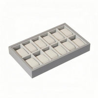 Watch Display Tray Gray Frame Watch Organizer Tray Rectangular for Countertop