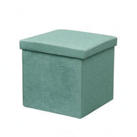 Foldable Storage Ottoman Padded Top Upholstered Storage Ottoman Space Saving