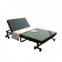 Folding Bed with Mattress Installation Rollaway Folding Bed Dense Foam Adjustable Lounger Cot for Guests, Hotel