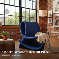 Sculptural Loop Chair Hollow Backrest Single Sofa Curved Shape Modern Design for Interior Designers