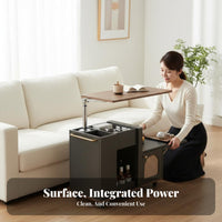 Mobile C-Shaped Folding Table Modern design Household Furniture Space-Saving for Apartment Dwellers, Students, Remote Workers, Living Room, Small Spaces, Home Office, Bedroom