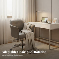 Upholstered rotate Chair Height Adjustable Upholstered Task Armchair Luxury Aesthetic Modern design for Students, Remote Workers