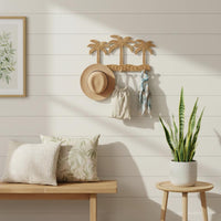 Woven Palm Hook Storage Space Saving Home Decor for Entryway, Bedroom