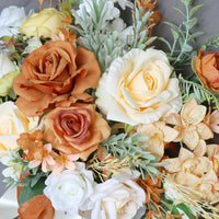 European Romantic Orange Bridal Bouquet for Wedding Photography Artificial Flowers Photo Prop Home Living Room Decor