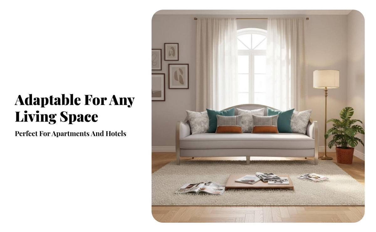Light Luxury Design Upholstered Seating Group with Tables space-saving Size Sofa Set Modern Aesthetic Living Room Furniture dense Foam for Apartment Dwellers, Hospitality Professionals, Homeowners