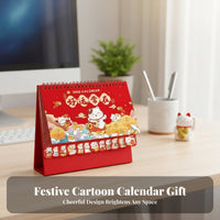 Cartoon Desk Calendar, Mini Creative, Horse Year, Office Desktop Decor