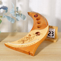 19-String Small Harp Moon Crescent Lyre for Beginners, Miniature Konghou, Small Lyre Instrument