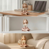 Girl Figurine Matte Tabletop Girl Statue Compact Desktop Figurine for Desk, Shelf, Nightstand