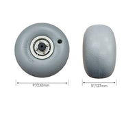 22 Mm Axle Head PU Beach Wheel Textured Beach Cart Wheel Light Gray Outdoor Transport Part Rounded