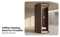 Easy Assembly Portable Fitting Room Sturdy Frame Foldable Changing Stall Blackout Curtain Folding Dressing Cubicle Large Space for Market Vendors, Event Organizers, Temporary Shops, Clothing Shop S, Outdoor Events, Fashion Event