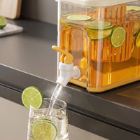 BPABPA-Safe Cold Water Pitcher with Spigot Food-Grade Beverage Dispenser with Tap Transparent Drink Dispenser with Spigot Large-Capacity for Families