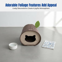 Log-Shaped Feline Tunnel Foldable Design Pet Furniture Easy to Clean