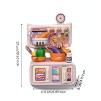 Tabletop Play Kitchen with Accessories Interactive Kids Kitchen Playset Educational Toy Pots and Pans Bright Colors for Toddlers, Daycare