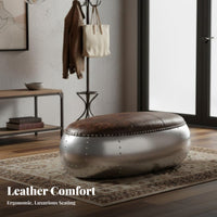 Riveted Vintage Aircraft Bench Mechanical Aesthetic Indoor Furniture Warehouse Artistic Retro Design for Residents, Adults