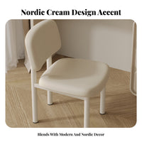 Paddinged Makeup Chair Elegant Design Scalloped Spine Chair Upholstered Decorative Spinerest for Women, Dressing Area