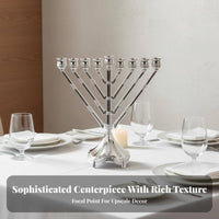 9 Branch Candelabra Timeless 9 Branch Candle Stand Menorah Candle Holder Traditional Metal Chanukah Candelabra