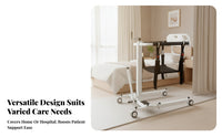 Hand-Crank Folding Patient Lift Padded Manual Transfer Lift Wheeled Medical Equipment Four Casters for Home Care, Nursing Transfers