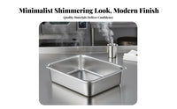 Rectangular Steel Basin Easy to Clean Food Pan Deep Design for Chefs, Home Cooks