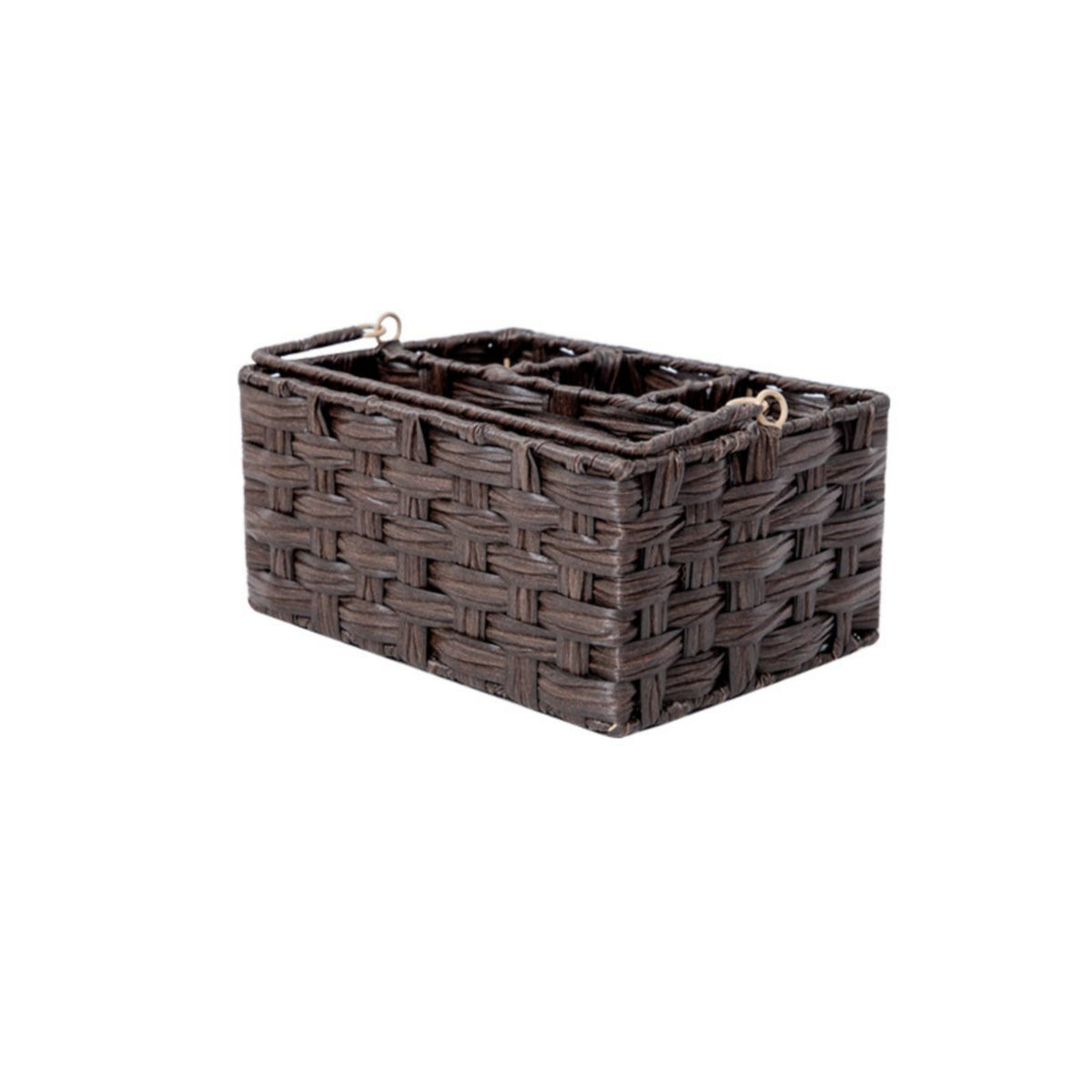 Partitioned Organizer Basket Versatile Bin Decorative for Desktop
