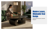 Modern Art Oval Coffee Table, Minimalist Luxury Design, Living Room, Designer Creative Side Table Set