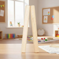 2 Pieces Wooden Beat Sticks Wooden Claves Reusable Music Toy for Beginners, Early Education