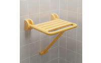 Space Saving Wall Mounted Shower Seat Easy to Install Wall Mounted Shower Chair Elastic Assisted for Seniors, Hospital, Nursing Home