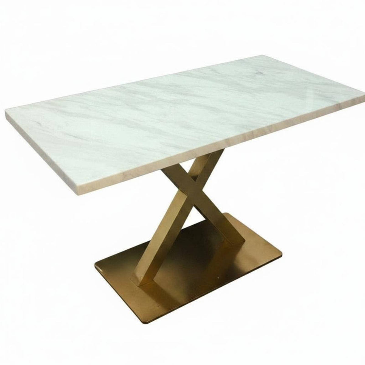 Gold Highlights Marble-Patterned Table and Chair Set Modern Design Cafe Furniture Elegant Look Indoor Furnishing Easy to Clean for Restaurant Owners, Interior Designers, Homeowners, Dessert Shop, Bistro, Dining Room