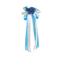 1 Piece Suction-cup Artificial Rose Car Ornament Ribbon Bow Decoration Hanging Floral Accessory Elegant Satin Suitable for Wedding Procession Car Mirror Car Door Handle