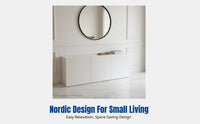 Hardwood TV Cabinet, Modern Nordic Wall-Mounted, Corner Storage, Multi-Functional