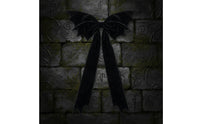 Gothic Winged Bow Oversized Velvet Bow with Tails Easy-to-Install Tree Topper Festive for Goths, Halloween Party