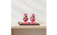 2 Pieces Car Dashboard Bobblehead Playful Spring Figurine Funny for Office Desk