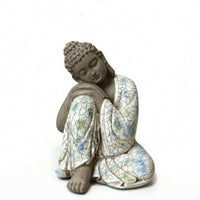 Garden Ornament with Mosaic Finish Zen-Style Buddha Statue Versatile for Patio