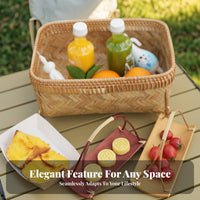 Woven Bamboo Basket Handwoven Fruit Bowl Rustic & design for Home Decorators, Hosts