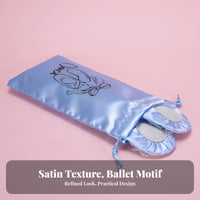 Ballet Footwear Pouch Portable Dance Bag Silky Texture Drawstring Dance Pouch for Dancers, Ballerinas, Recitals
