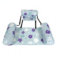 Lightweight Pool Lounger with Cloth Cover Foldable Inflatable Water Lounge Chair Compact Furniture Comfortable for Adults