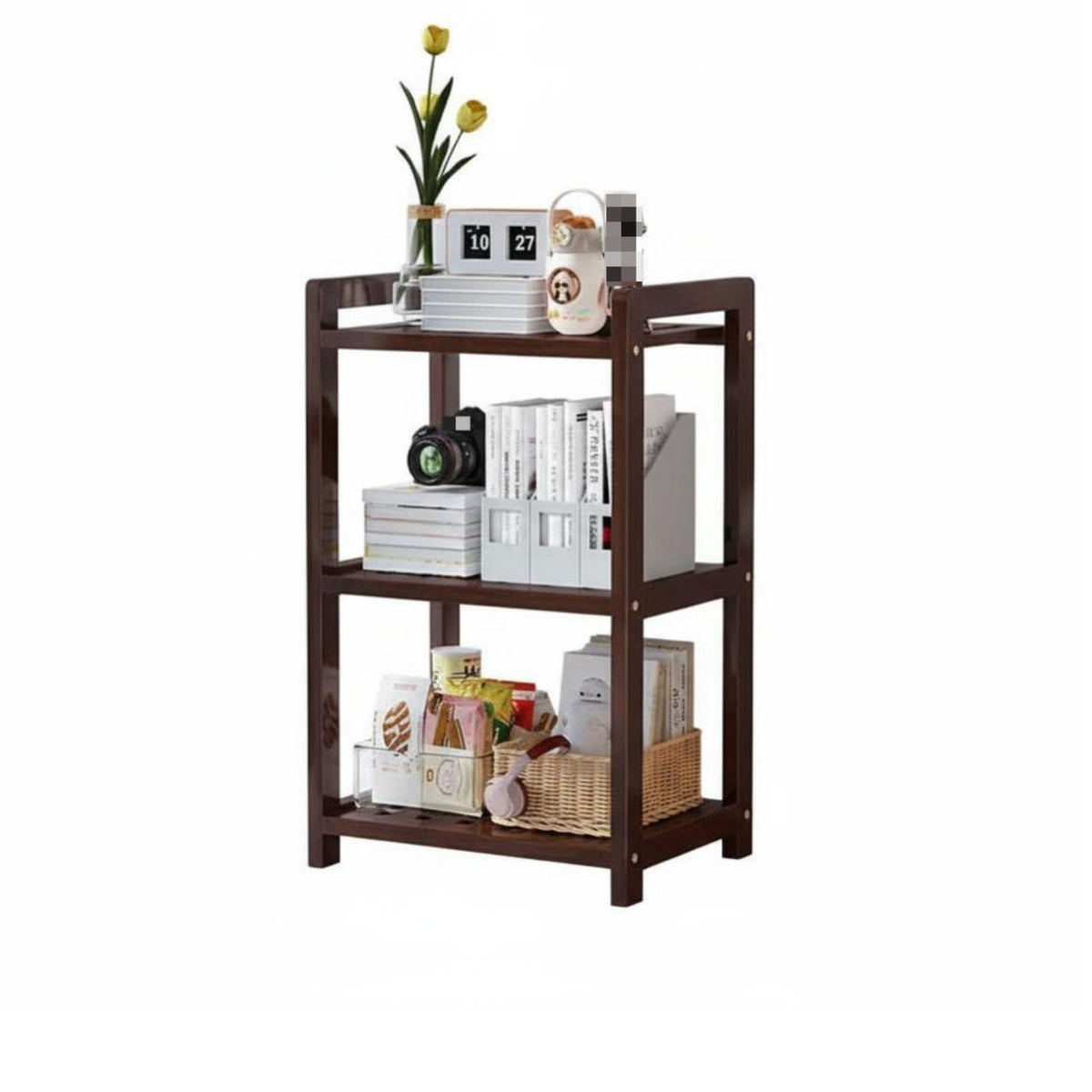 Multi-Tier exposed Shelving multi-tier Space-Saving Display Rack Sturdy Construction