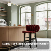 Flower-Seat High Chair French Design Upholstered High Seat Luxury Design Stable Base for Business Owners, Guests, Counter, Cafe