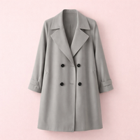 Jacket for Women Plus Size Windbreaker Coat with Pockets, Lightweight Outdoor for Autumn, Long Sleeve Polyester Design