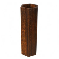 Wooden Umbrella Stand Dark Brown Hexagonal Umbrella Holder Open-Top